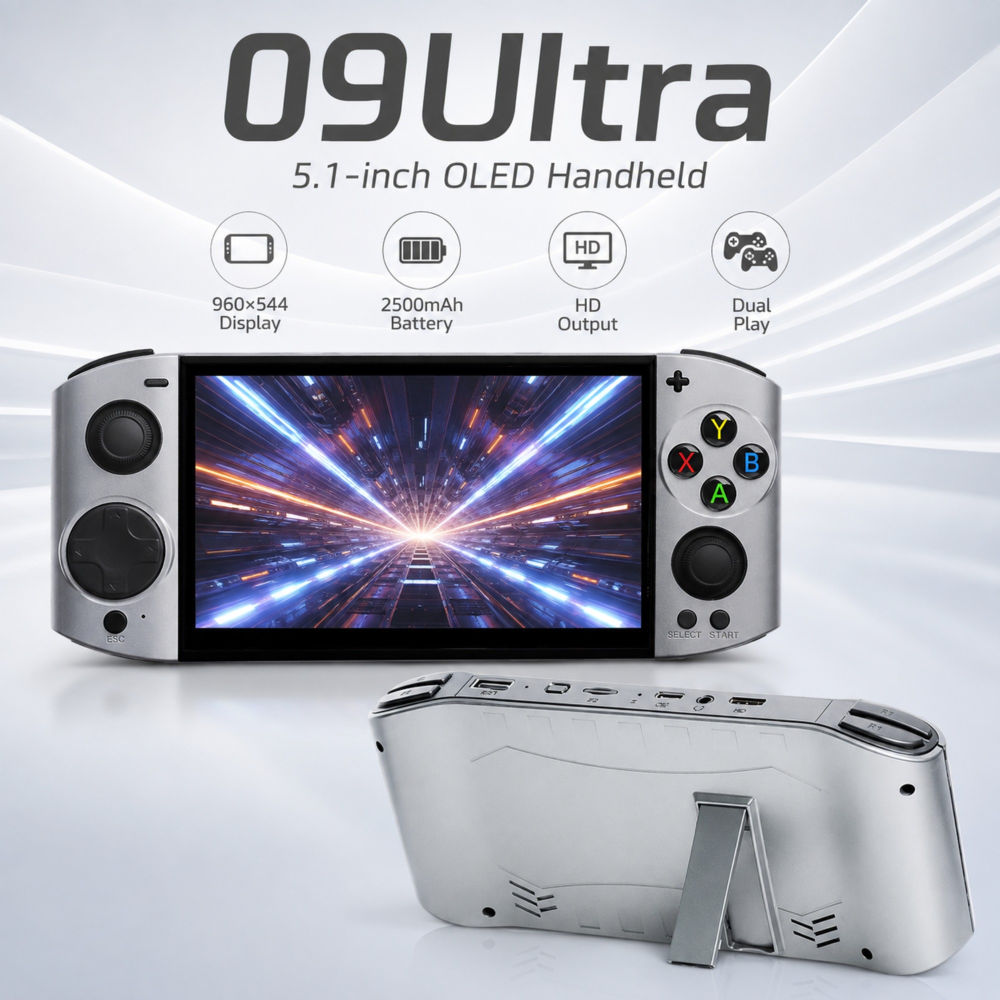 Retro Gaming Os Linux - 09 Ultra 5.1 Inch OLED Handheld