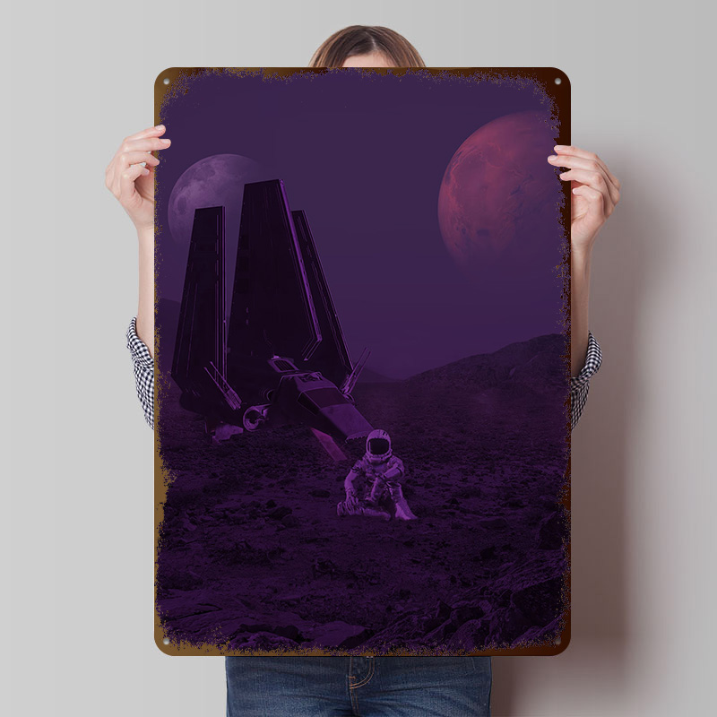 Retro Gaming Space - Space Travel Metal Poster Custom Wall