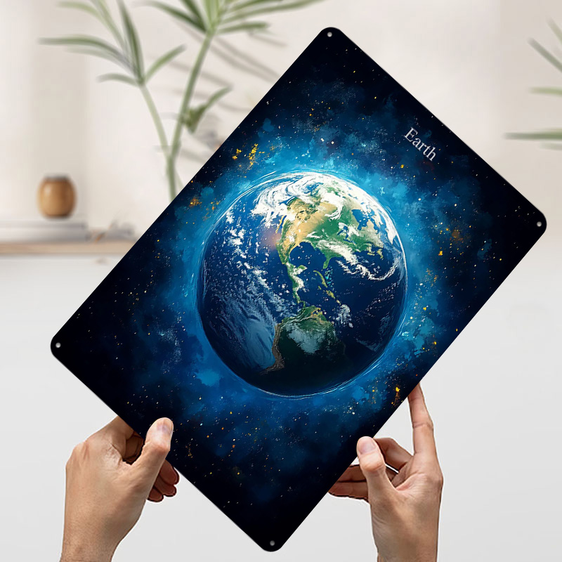 Earth in Space Tin Poster Cust - đánh giá và giá Retro Gaming Space