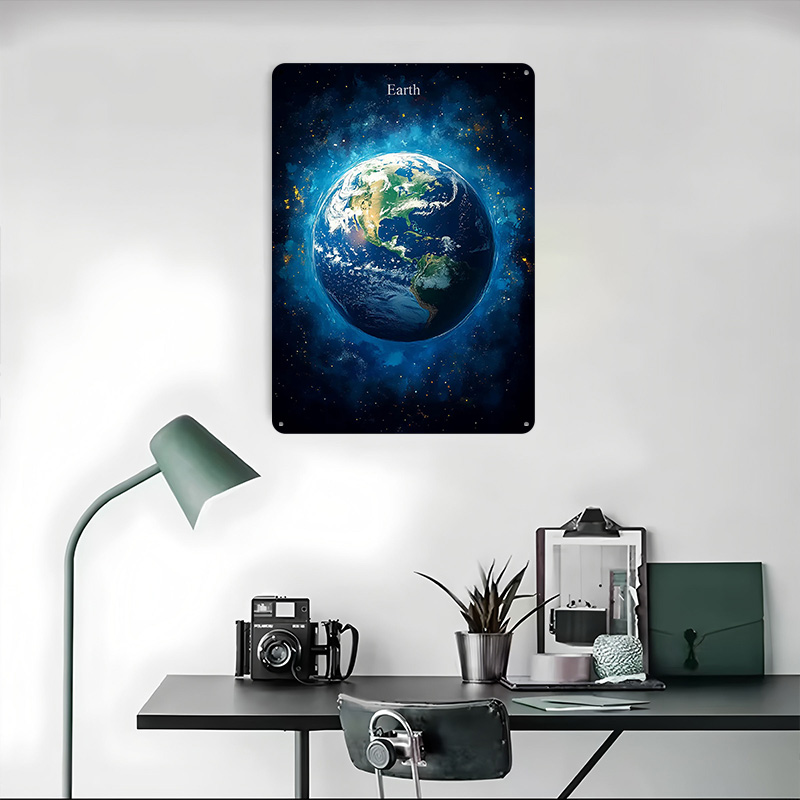 Earth in Space Tin Poster Cust - đánh giá và giá Retro Gaming Space