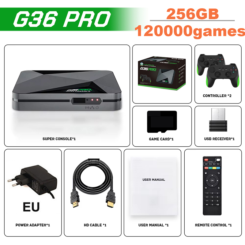 Super G36 Pro Game Console 256 - đánh giá và giá Retro Gaming Tv Box