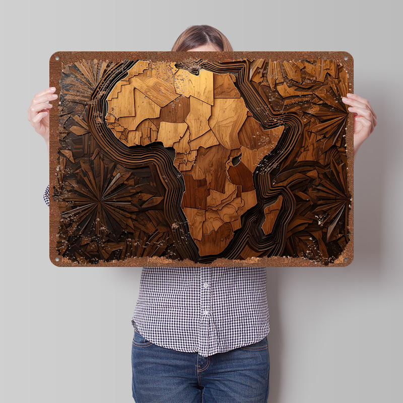 Africa Map Wood Carving Art Pr - đánh giá và giá Retro Poster Gaming