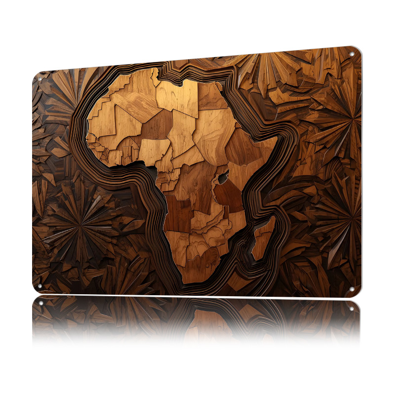 Africa Map Wood Carving Art Pr - đánh giá và giá Retro Poster Gaming